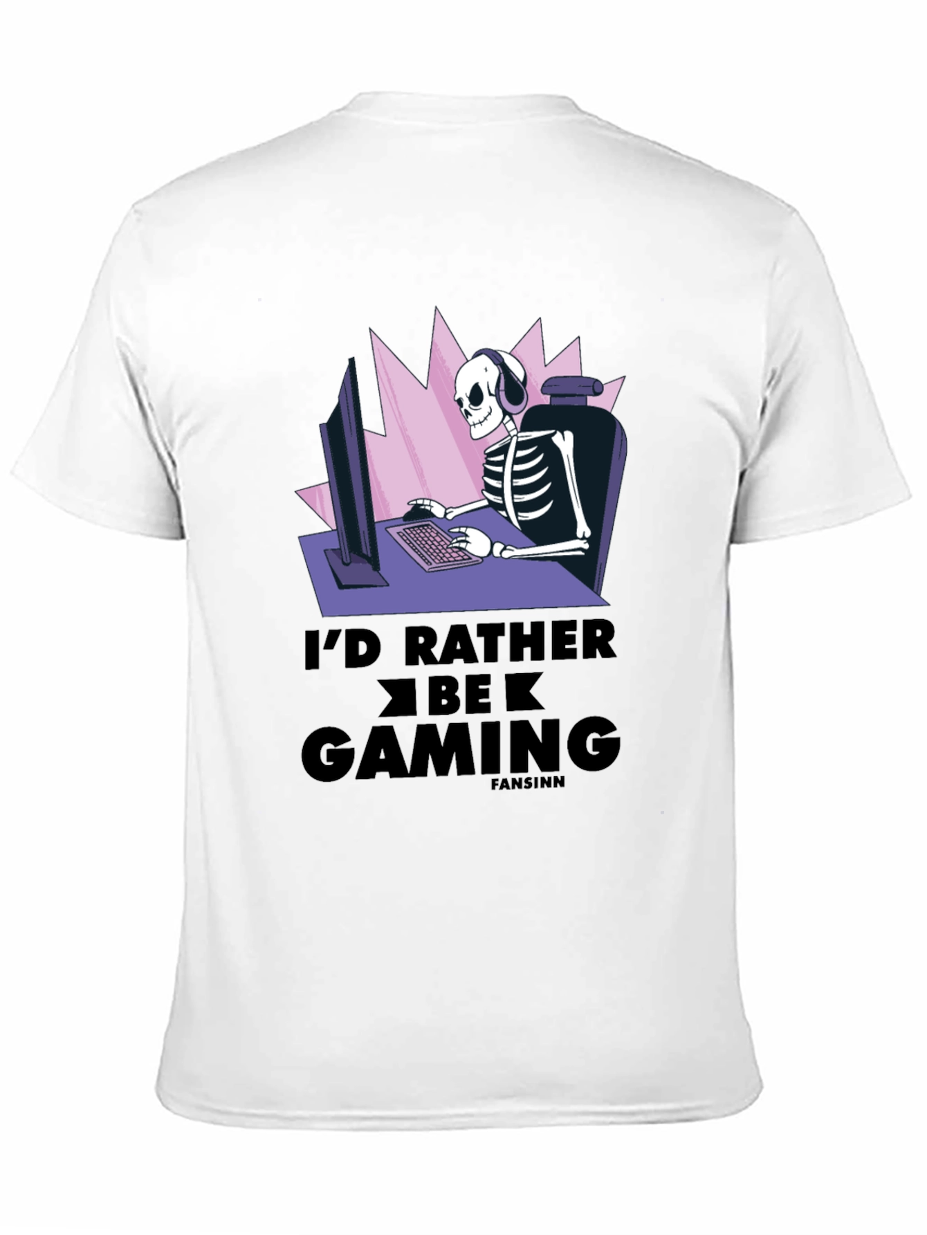 Id Rather Be Gaming T-Shirt - Skeleton Gamer Design