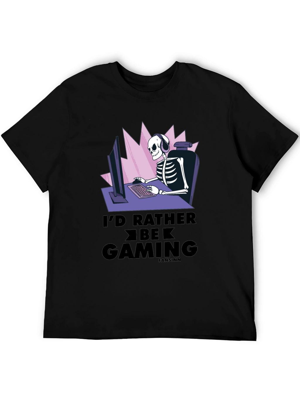 Id Rather Be Gaming T-Shirt - Skeleton Gamer Design