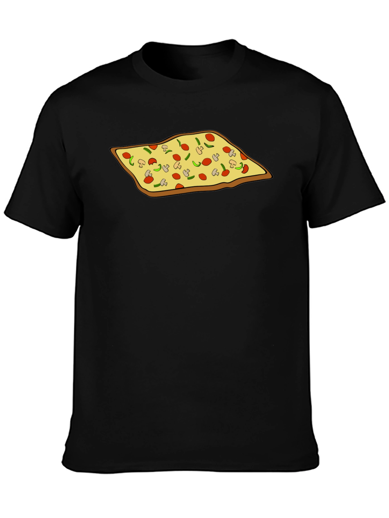 Pizza Graphic Black T-Shirt - Foodie Fashion