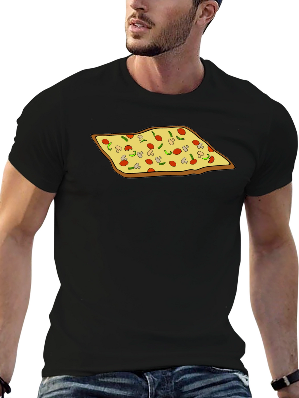Pizza Graphic Black T-Shirt - Foodie Fashion