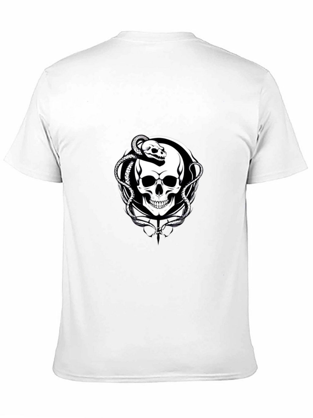 Skull & Snake Graphic Tee - Black