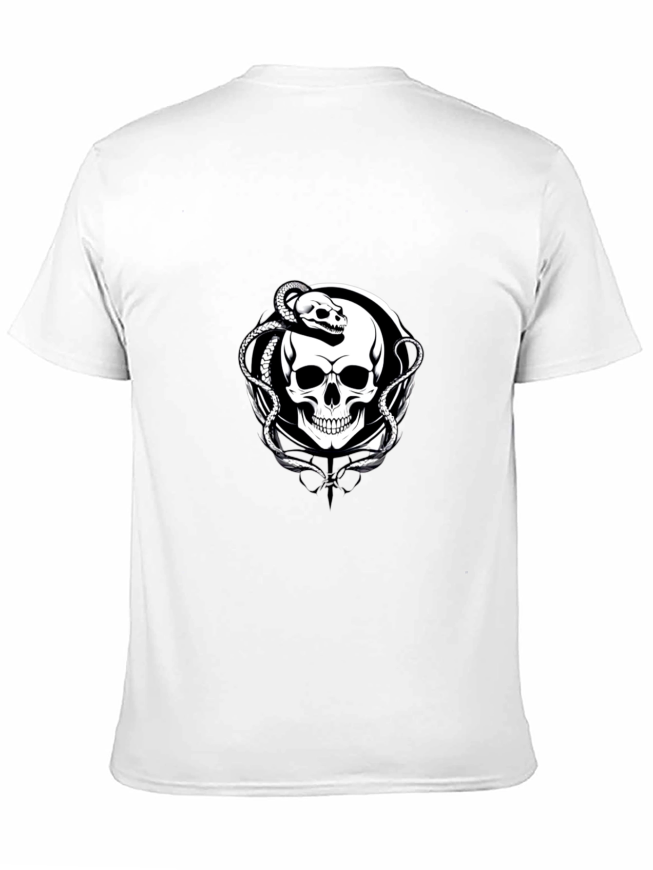 Skull & Snake Graphic Tee - Black