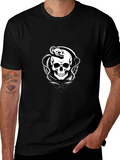 Skull & Snake Graphic Tee - Black
