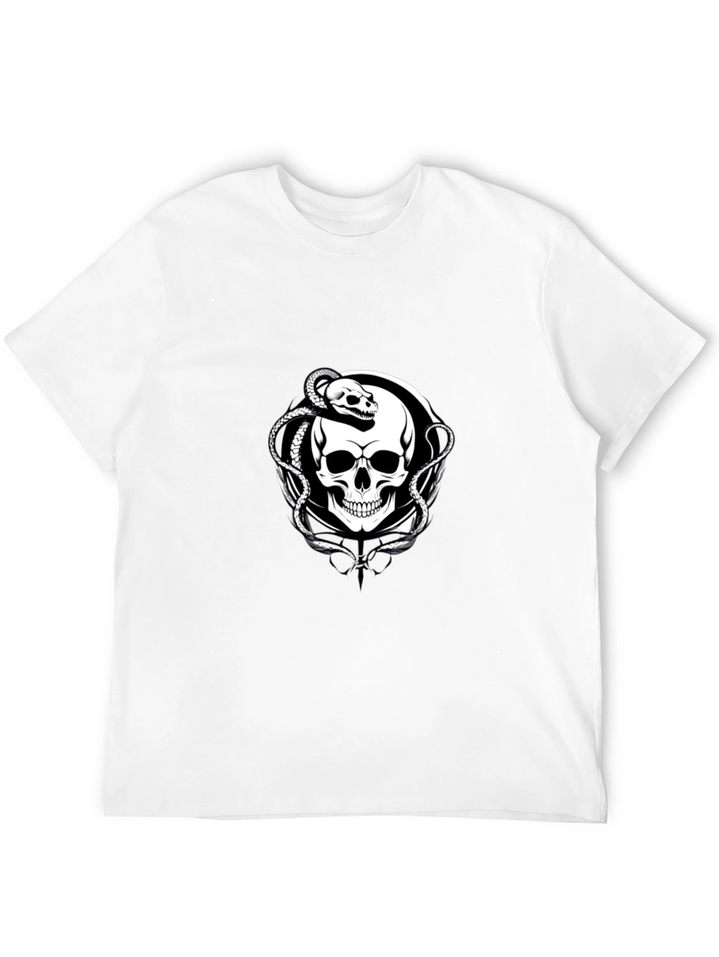 Skull & Snake Graphic Tee - Black
