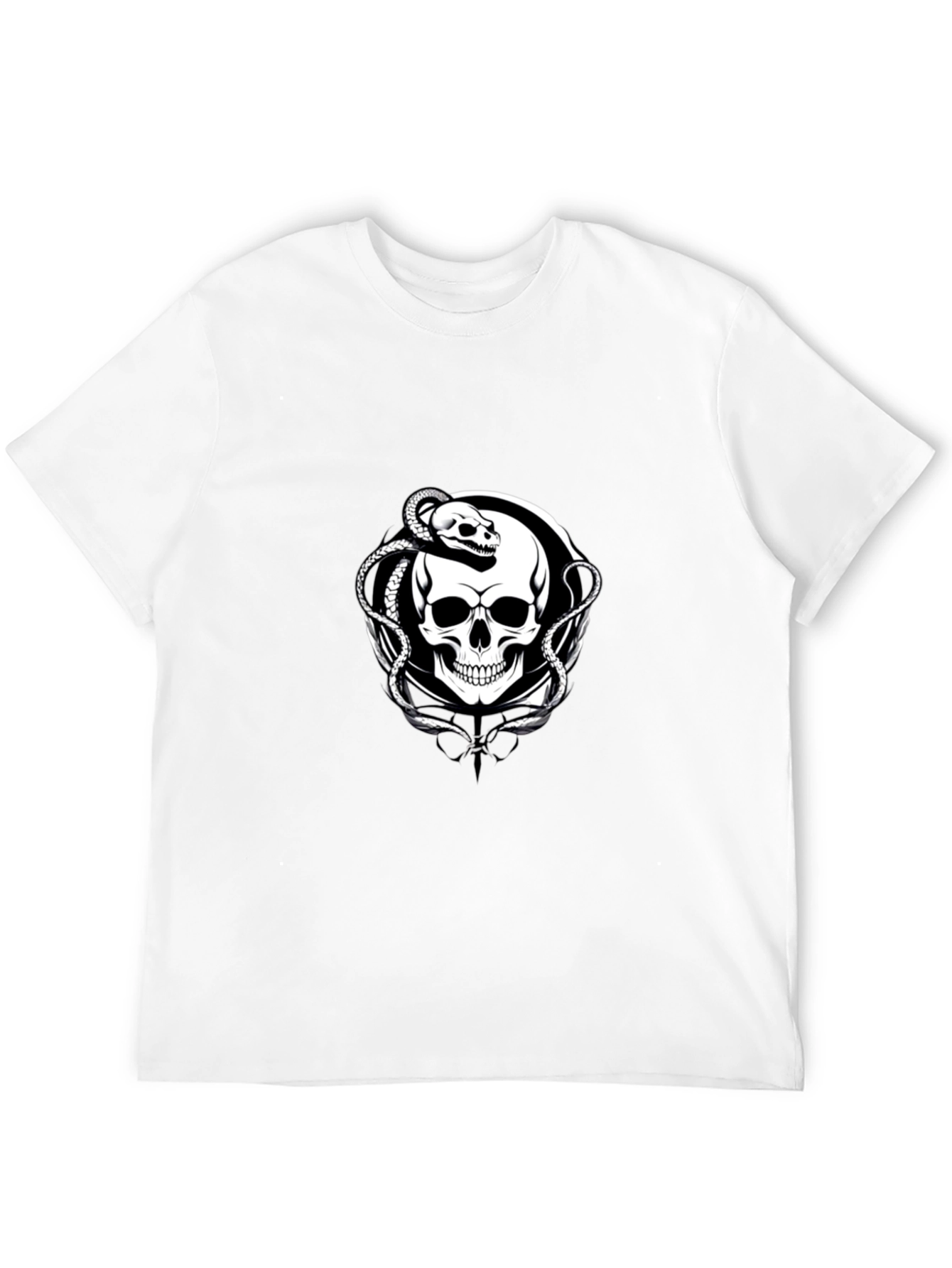 Skull & Snake Graphic Tee - Black
