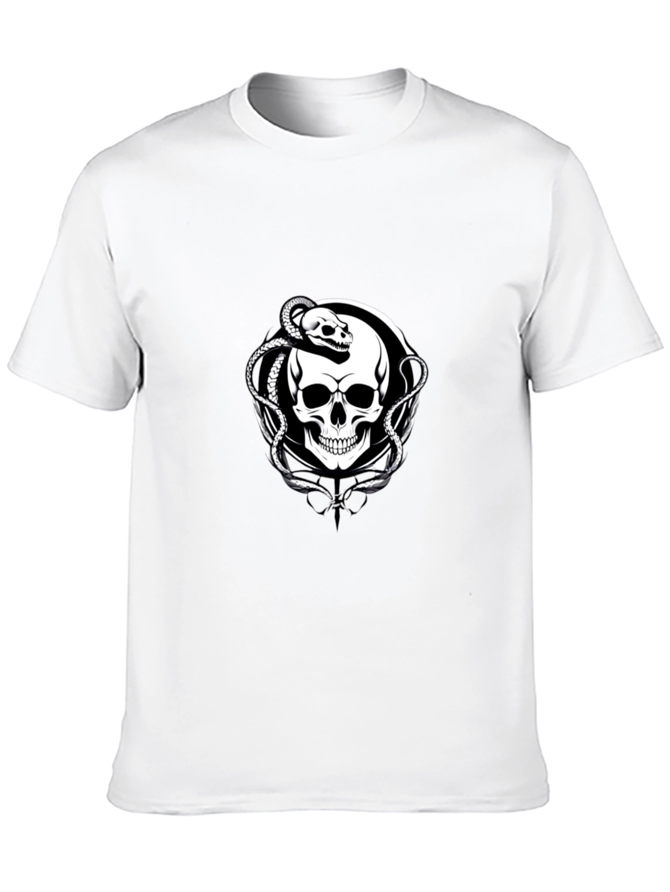 Skull & Snake Graphic Tee - Black
