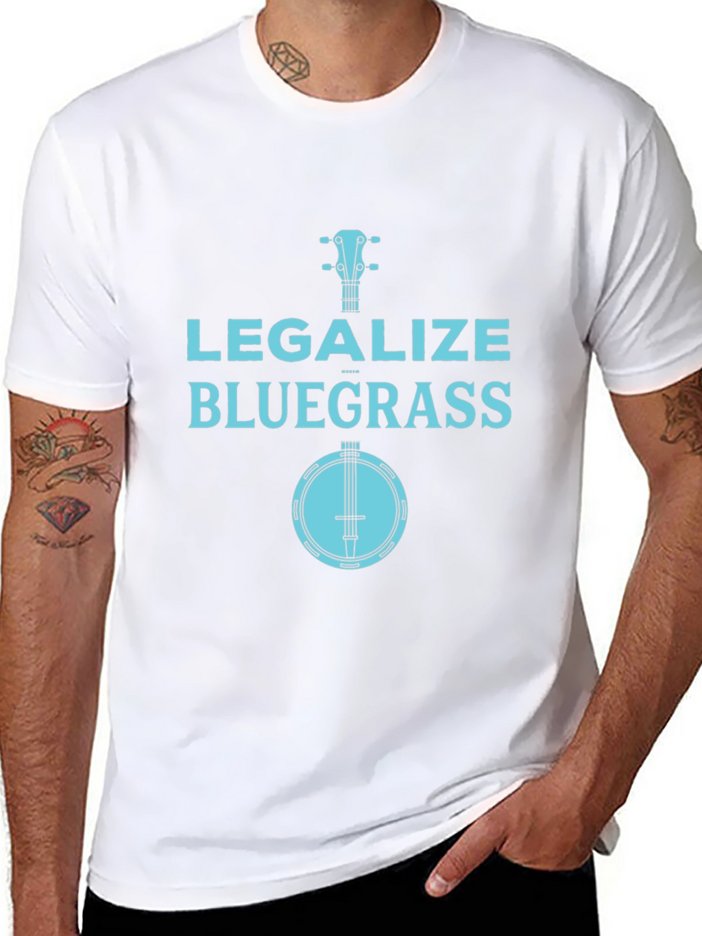 Legalize Bluegrass Banjo Graphic Tee - Black