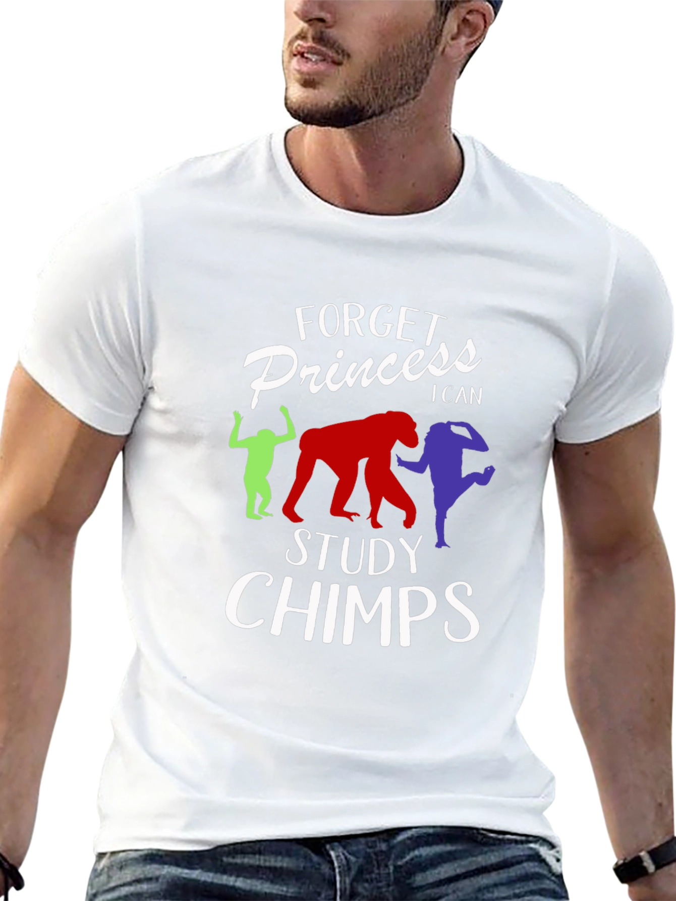 Forget Princess Study Chimps Black T-Shirt