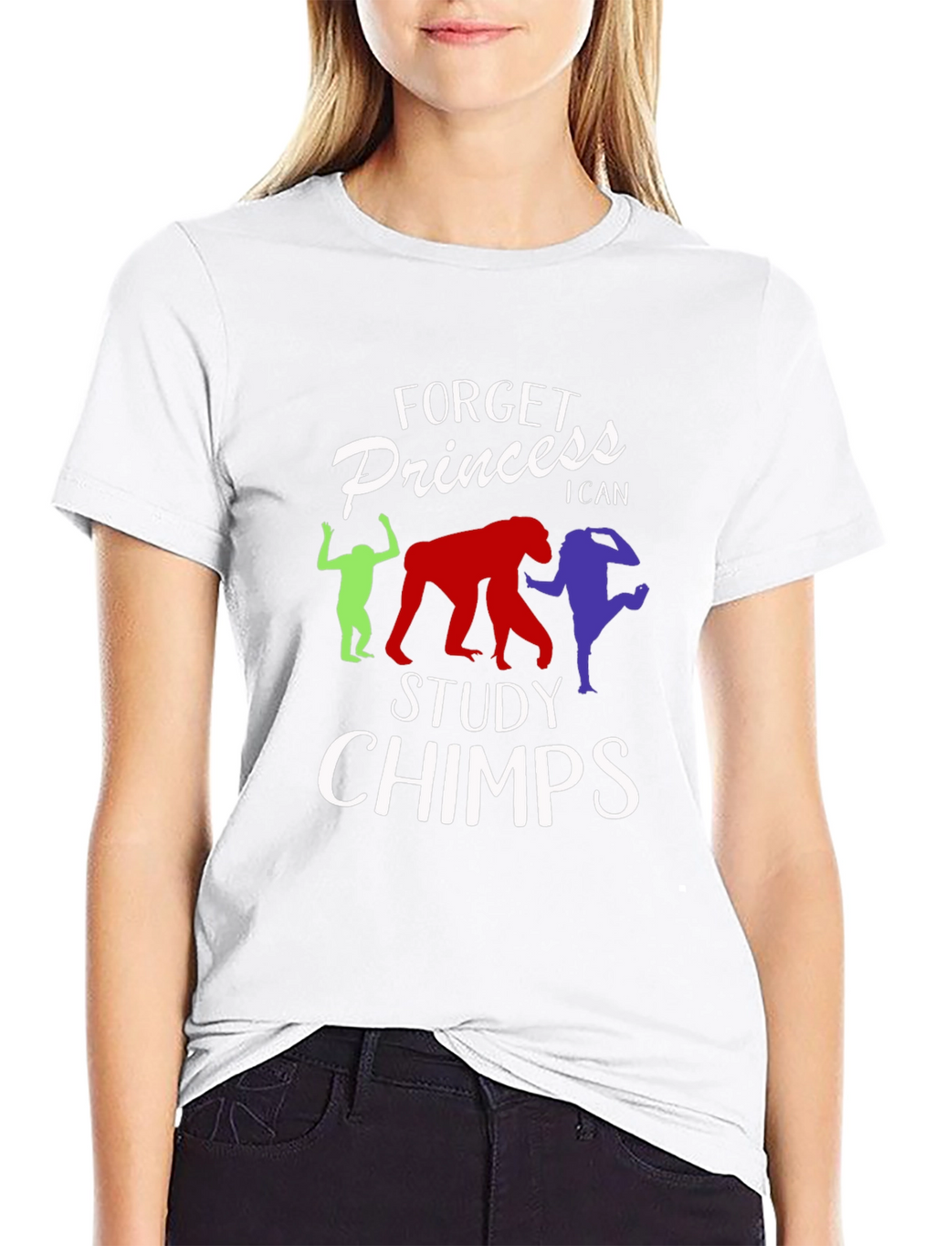 Forget Princess Study Chimps Black T-Shirt