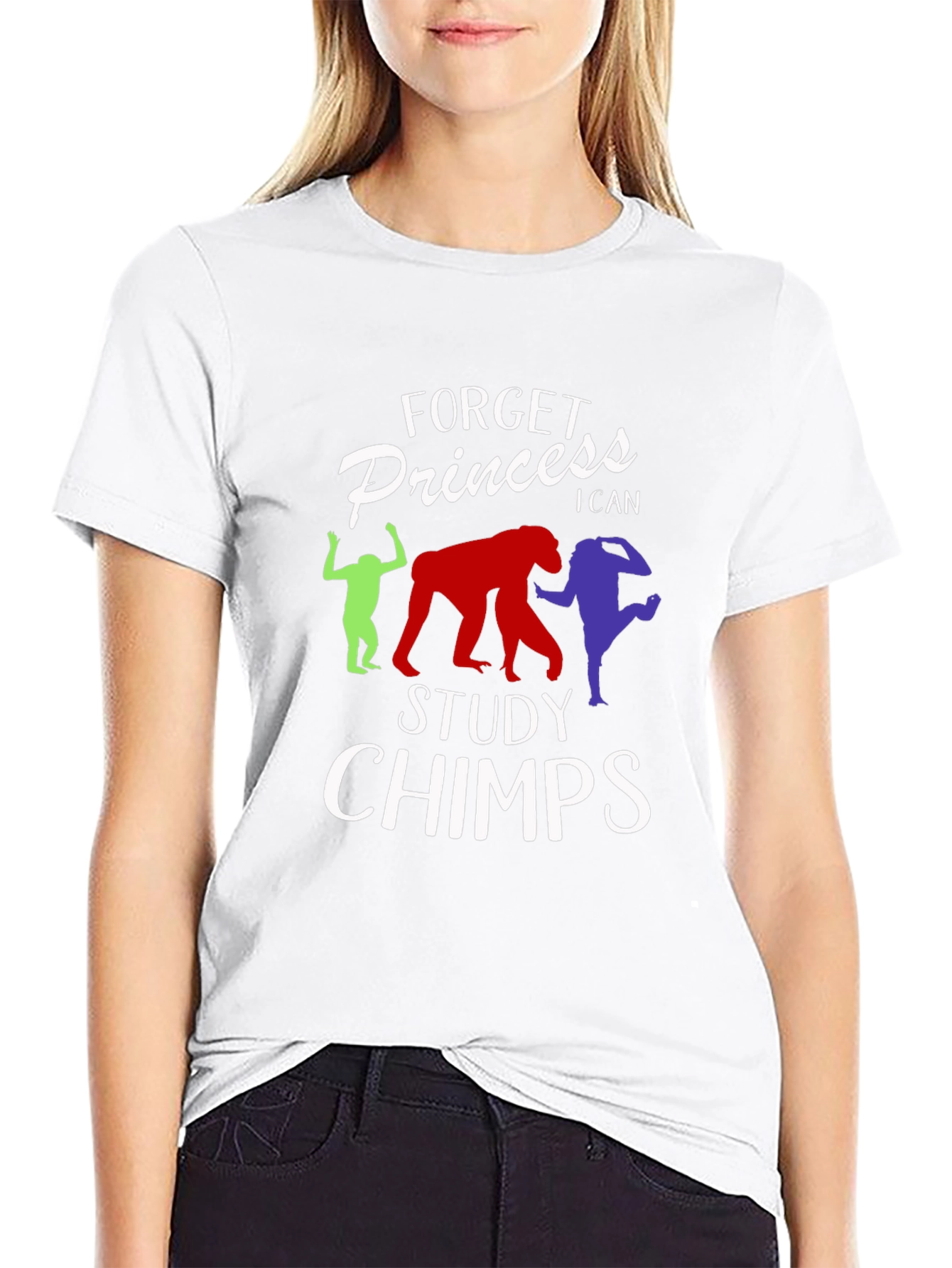 Forget Princess Study Chimps Black T-Shirt