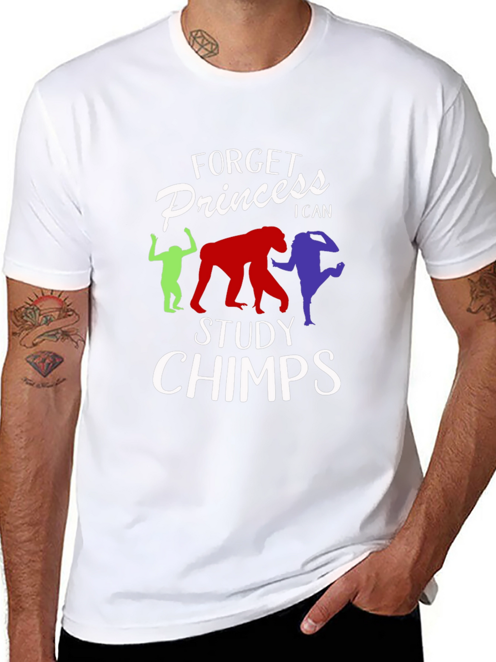 Forget Princess Study Chimps Black T-Shirt