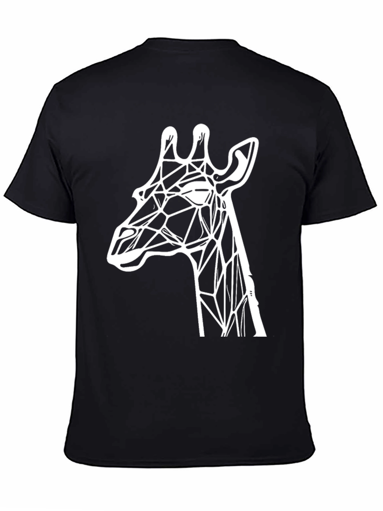 Geometric Giraffe Graphic Tee - Stylish Black T-Shirt