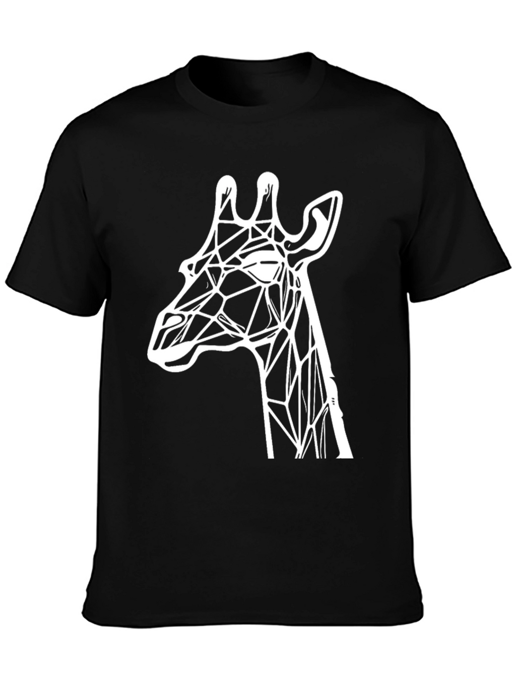 Geometric Giraffe Graphic Tee - Stylish Black T-Shirt