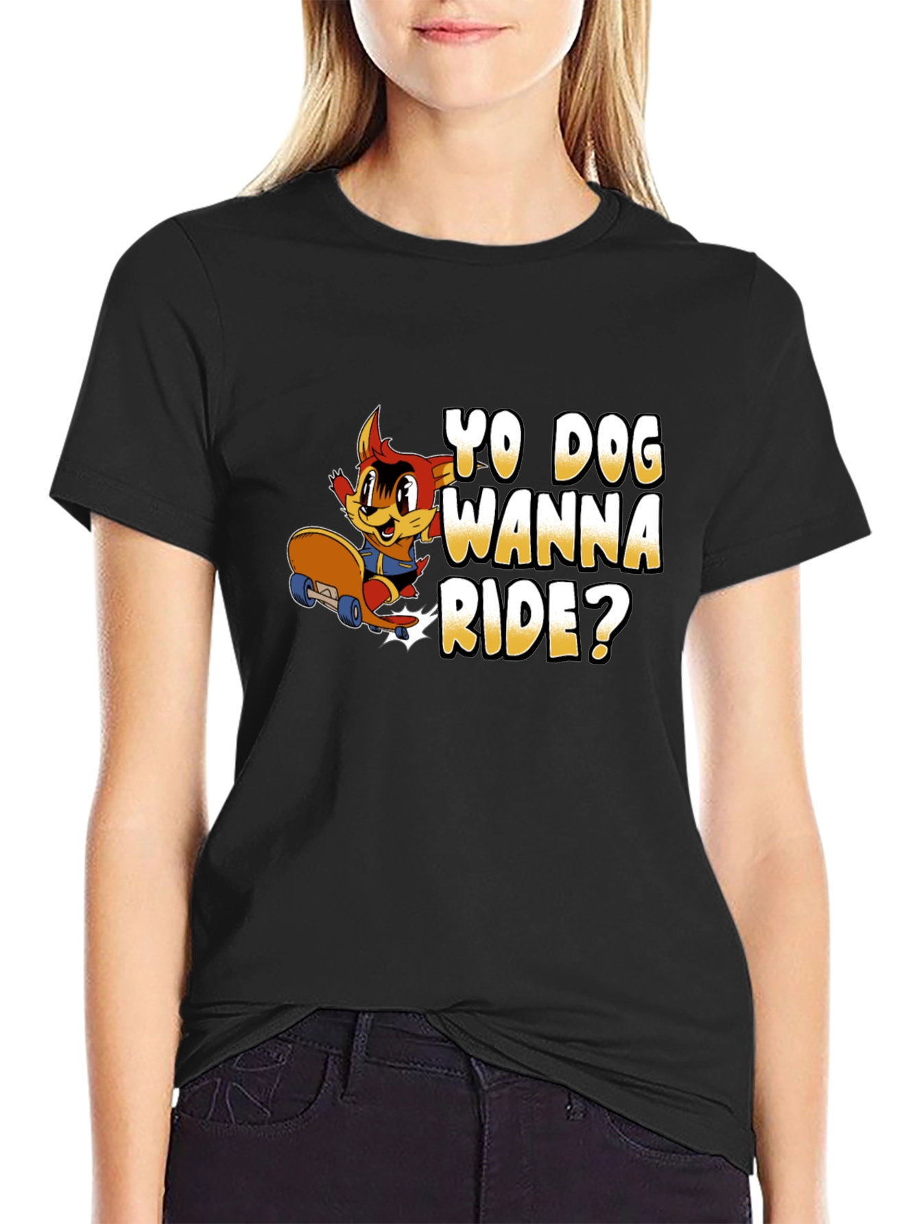Yo Dog Wanna Ride? Black T-Shirt