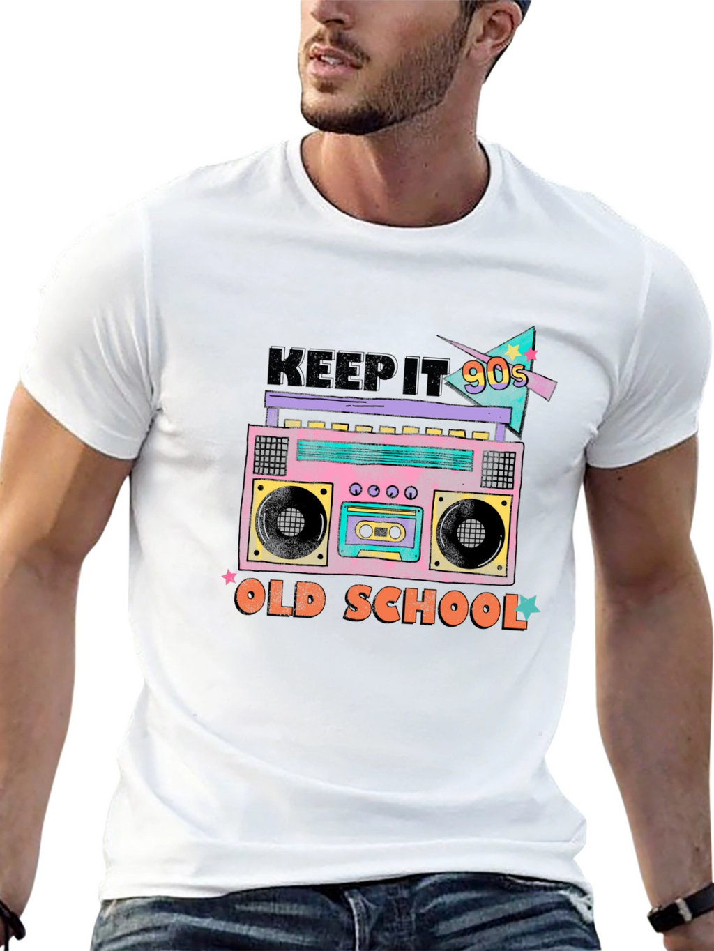 Keep It 90s Retro Boombox Graphic Tee