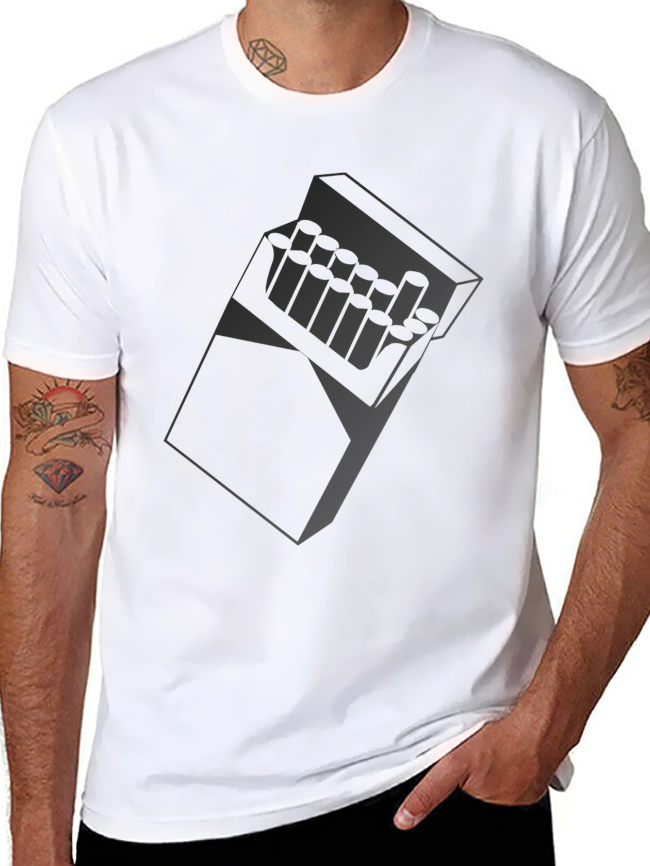 Cigarette Pack Graphic T-Shirt - Classic Black Tee