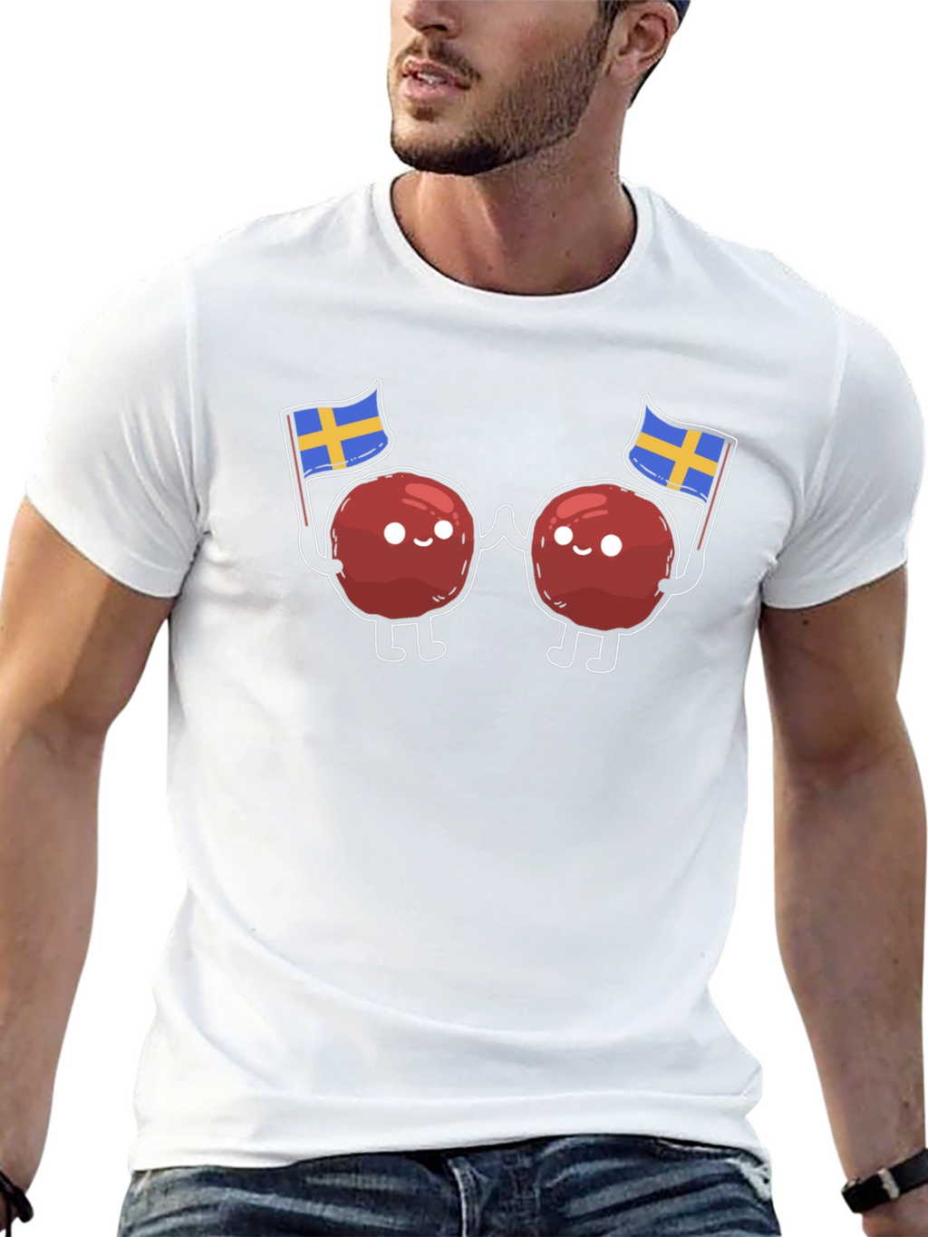 Swedish Meatballs T-Shirt - Sweden Flag Design