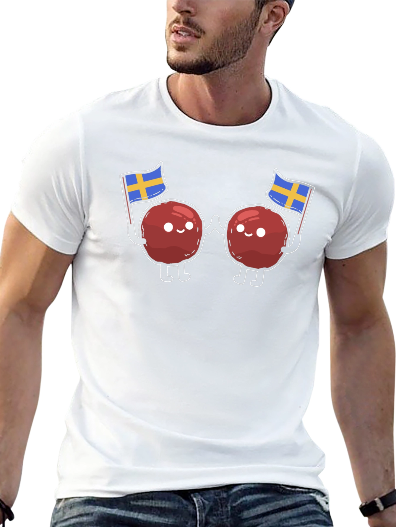 Swedish Meatballs T-Shirt - Sweden Flag Design