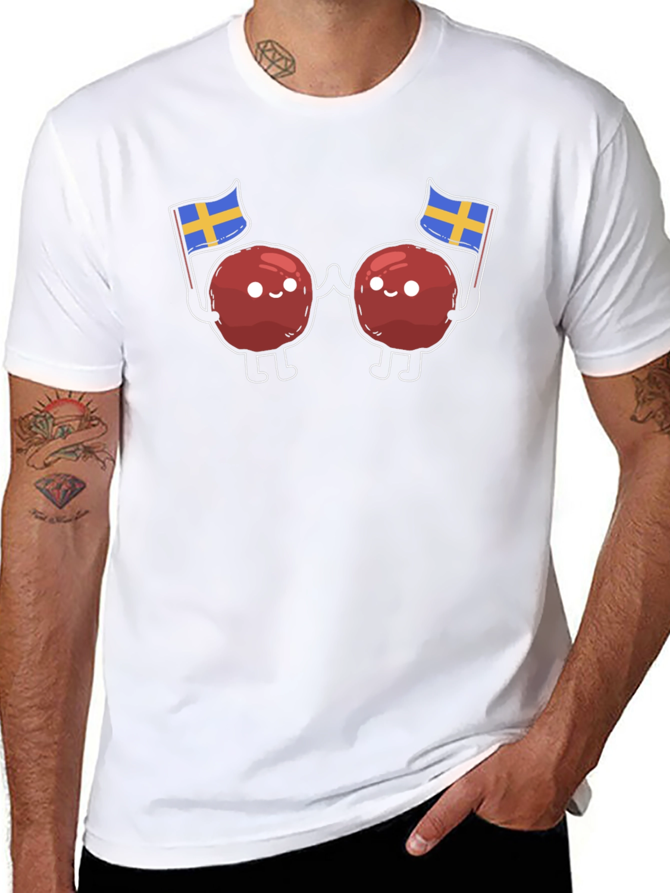 Swedish Meatballs T-Shirt - Sweden Flag Design