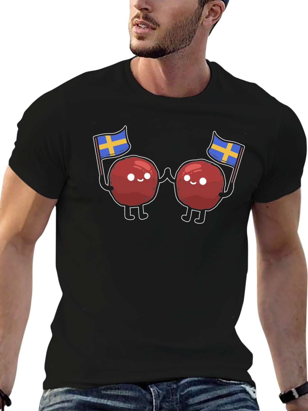 Swedish Meatballs T-Shirt - Sweden Flag Design
