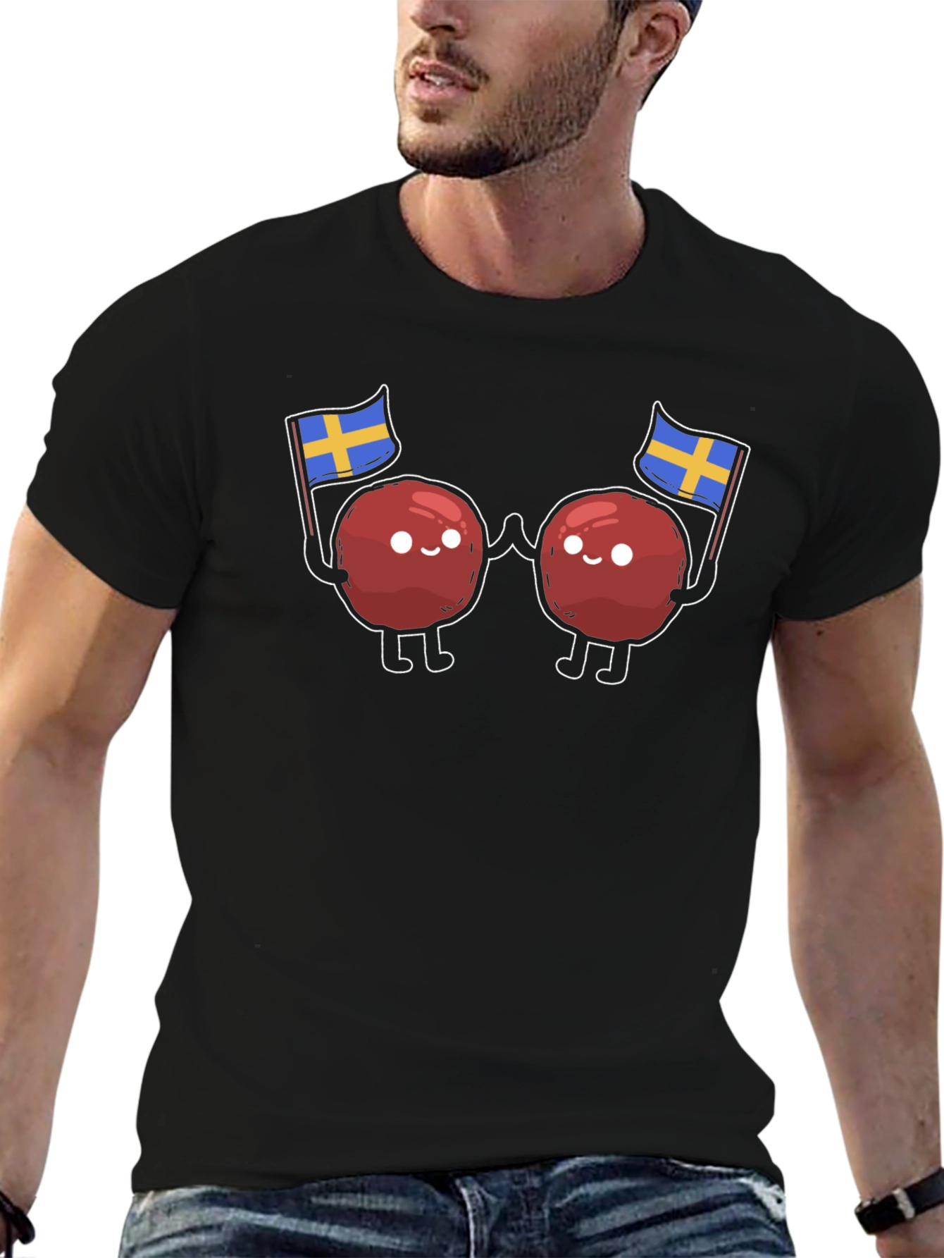 Swedish Meatballs T-Shirt - Sweden Flag Design