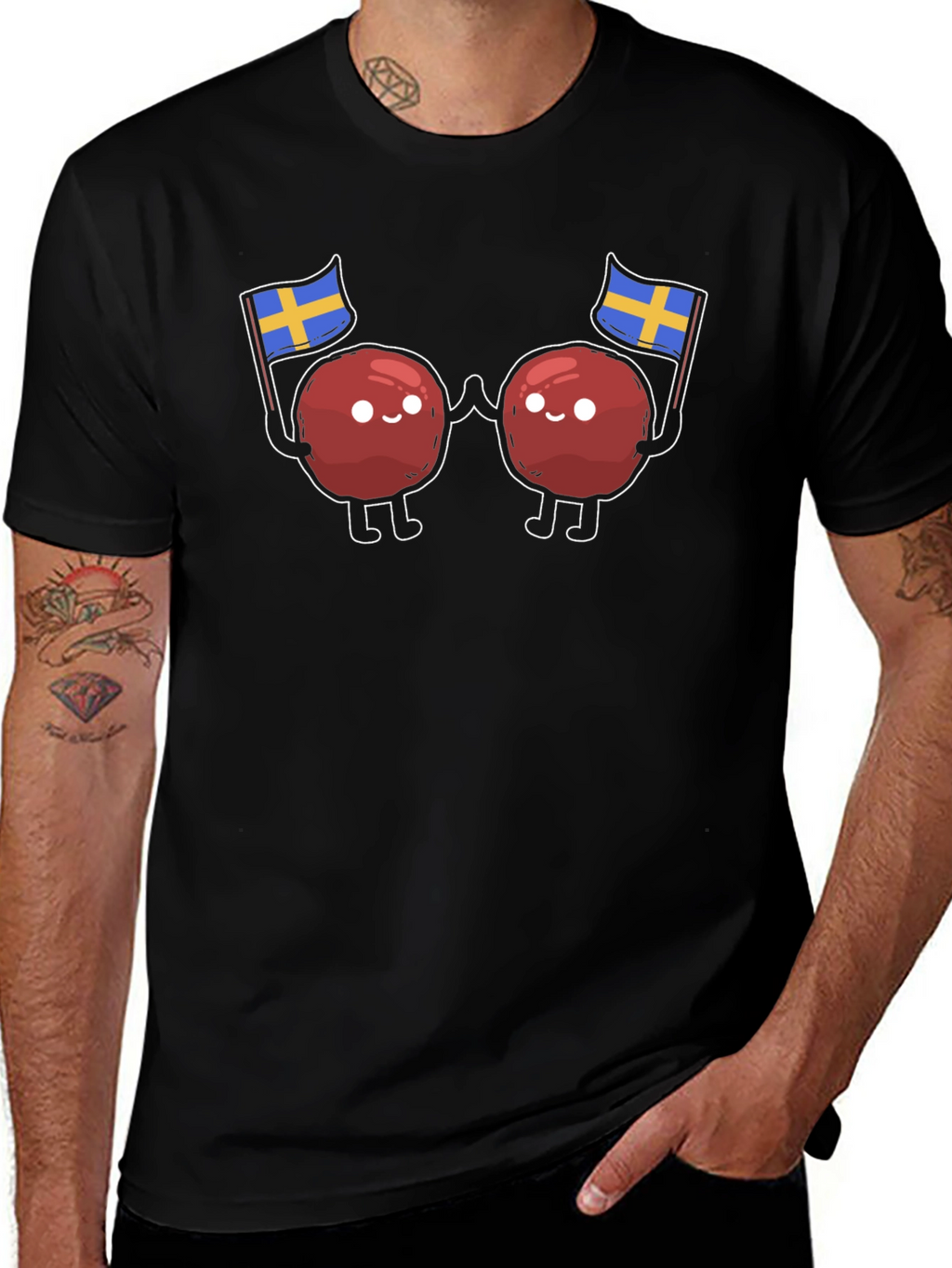 Swedish Meatballs T-Shirt - Sweden Flag Design