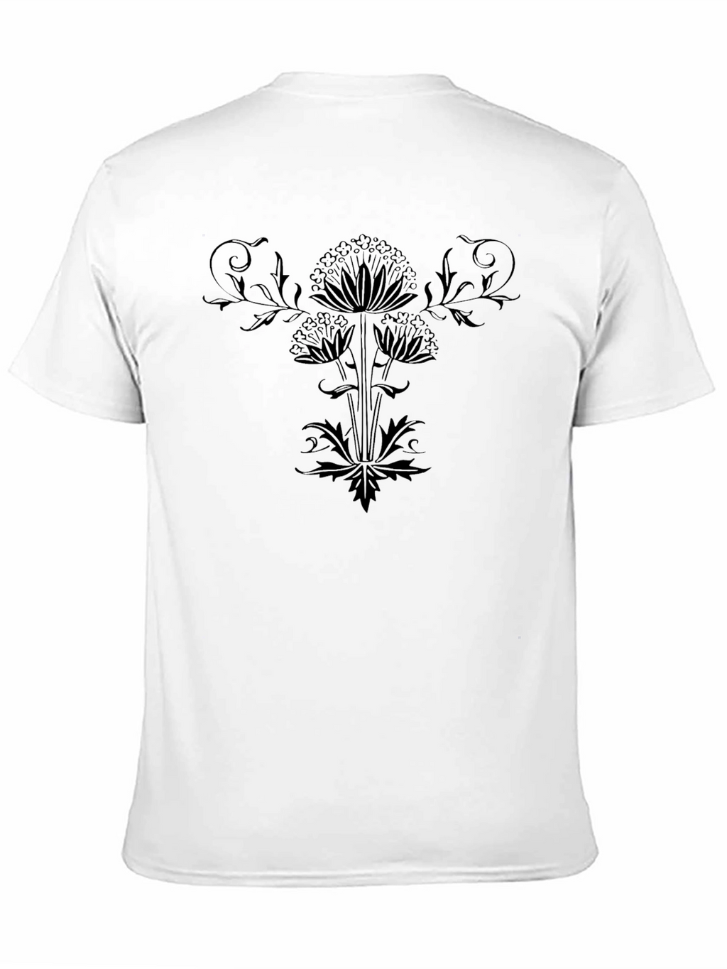 Stylish Black Floral Graphic Tee - Modern Fit