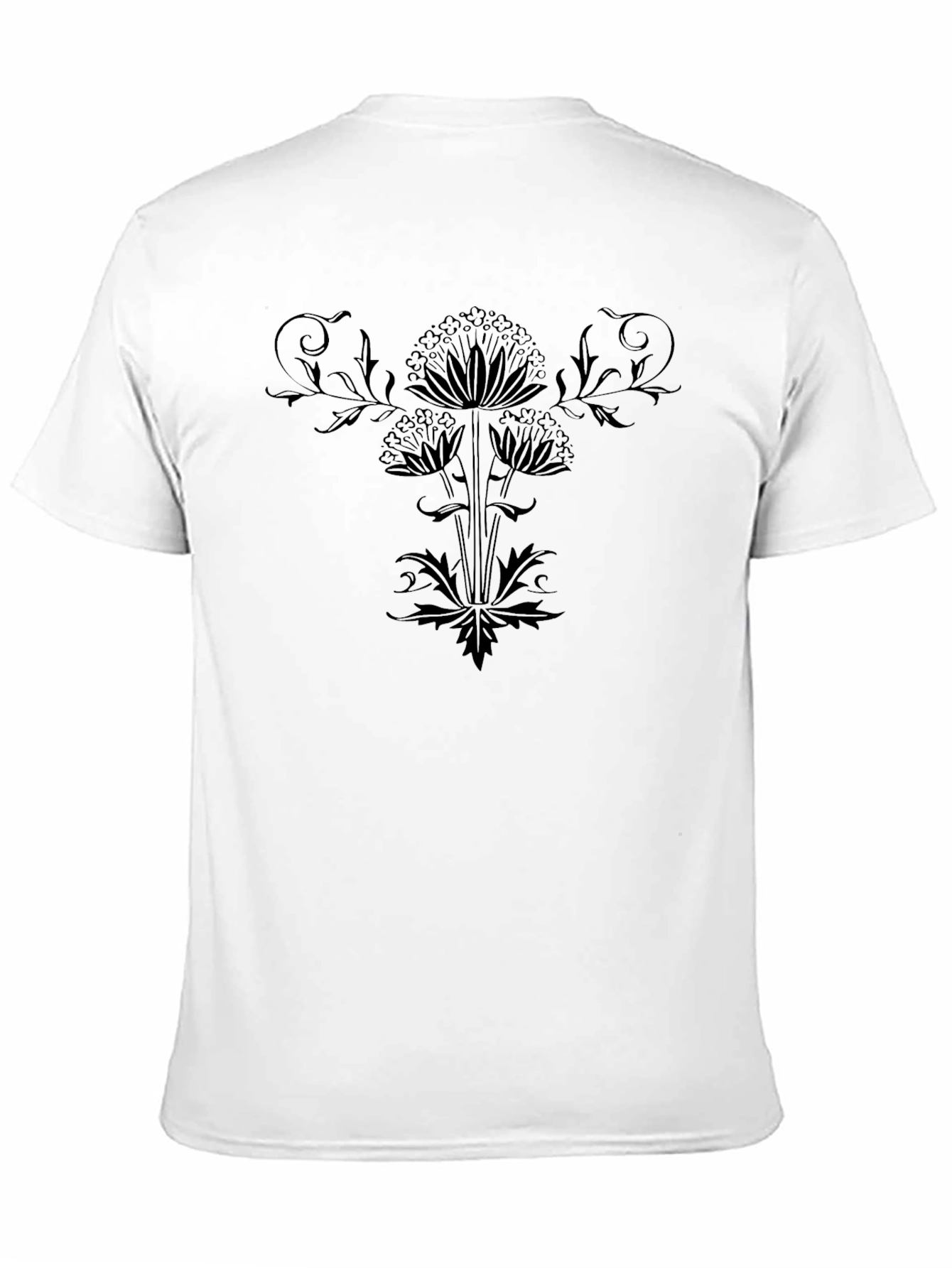 Stylish Black Floral Graphic Tee - Modern Fit