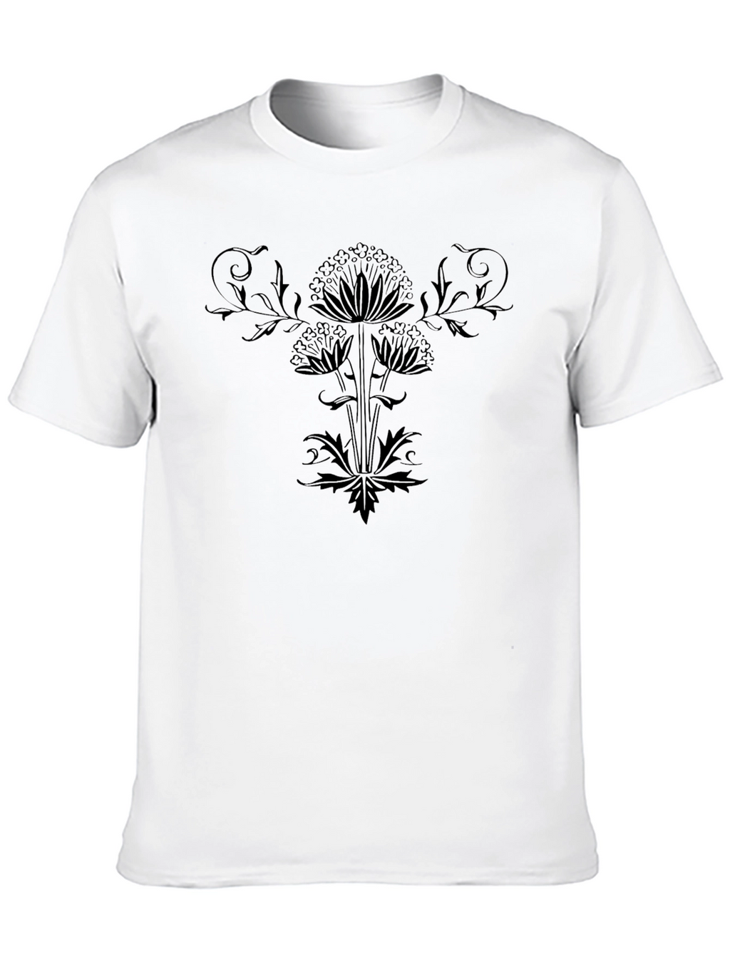 Stylish Black Floral Graphic Tee - Modern Fit