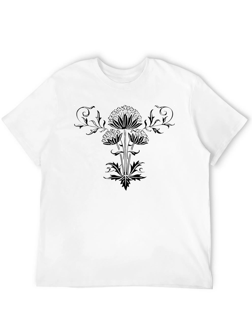 Stylish Black Floral Graphic Tee - Modern Fit