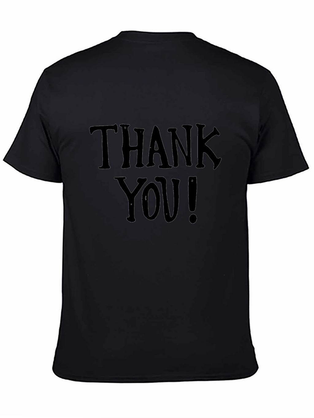 Thank You! Black Graphic Print Crew Neck T-Shirt
