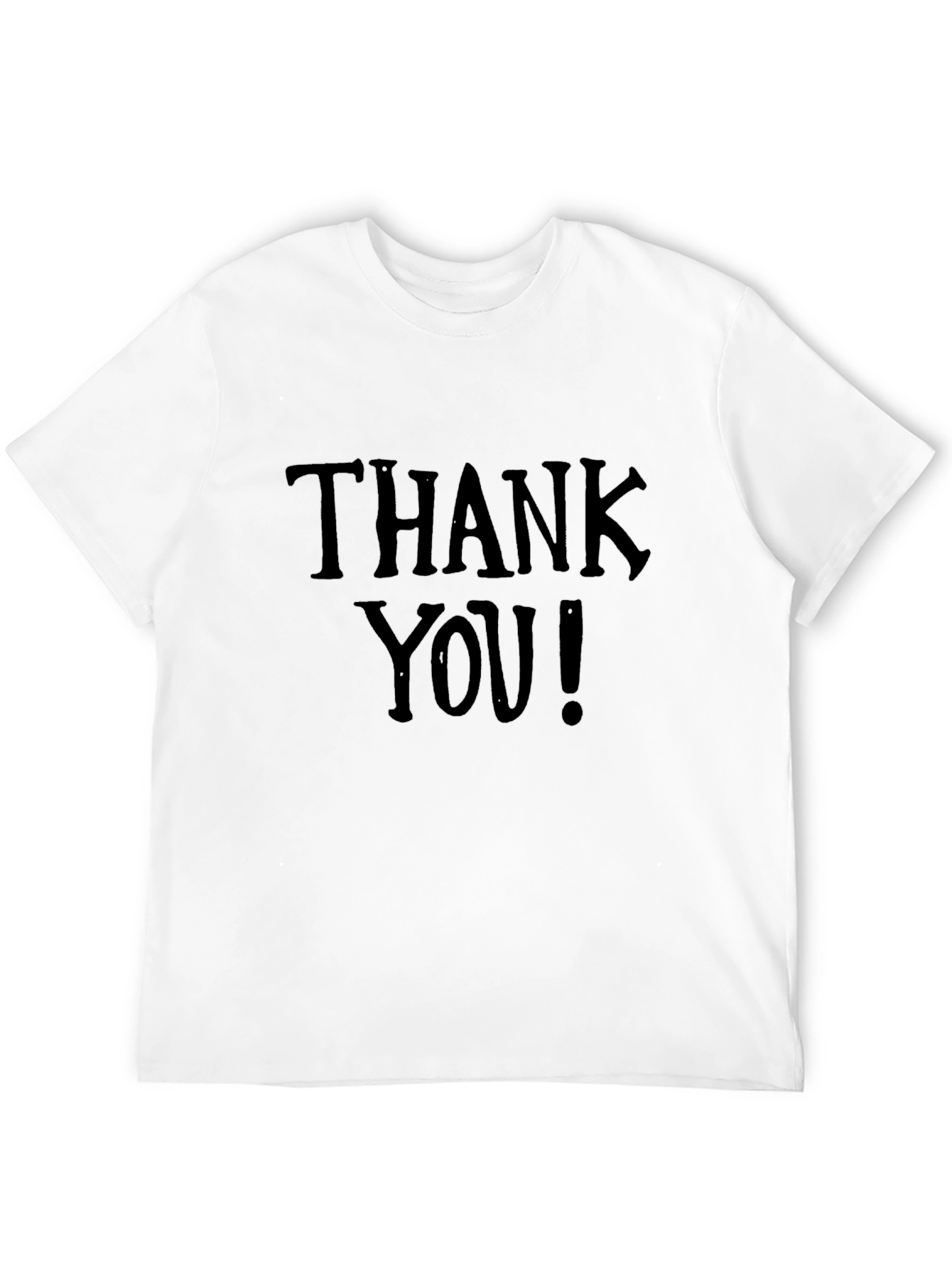 Thank You! Black Graphic Print Crew Neck T-Shirt