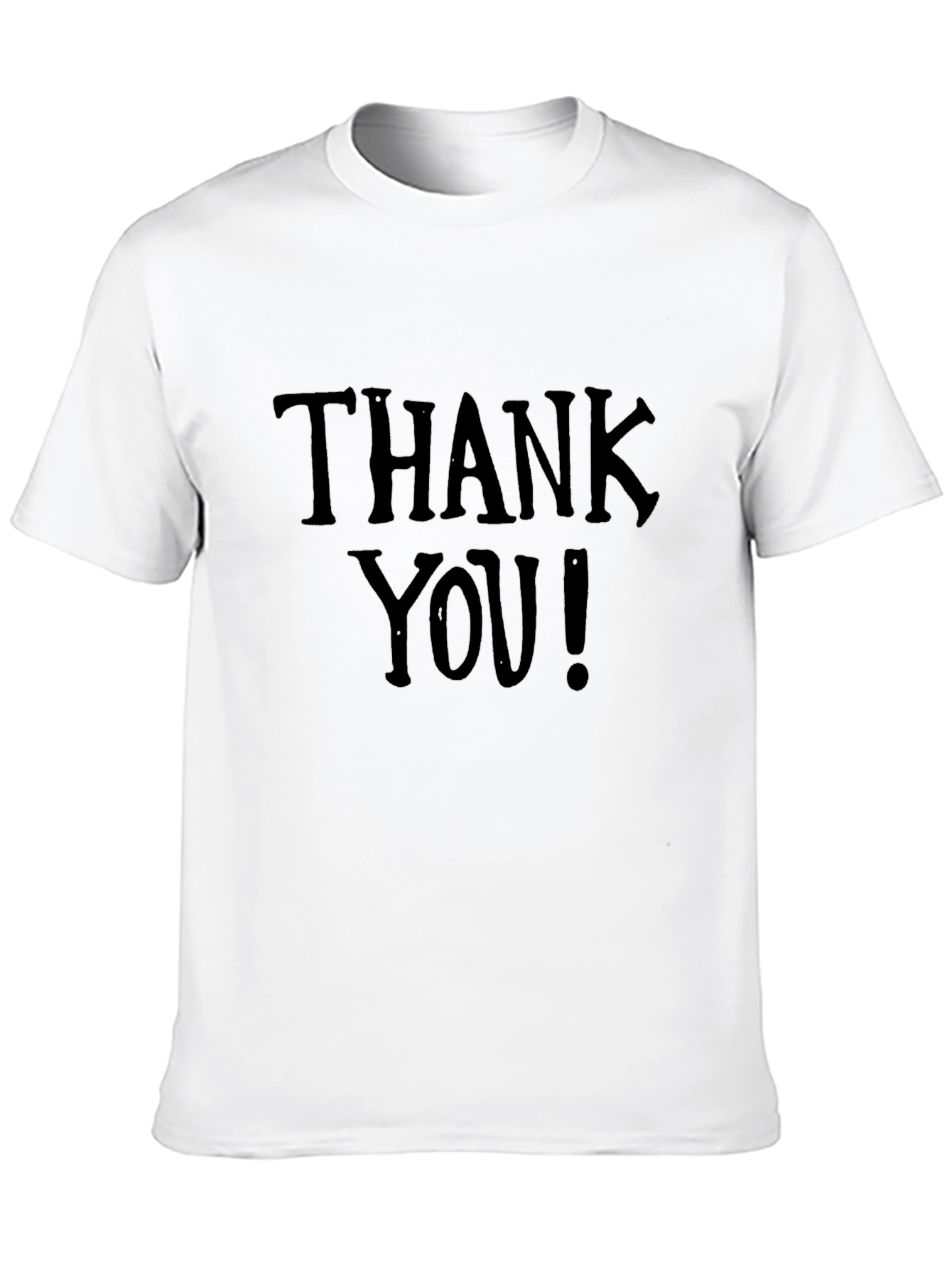 Thank You! Black Graphic Print Crew Neck T-Shirt