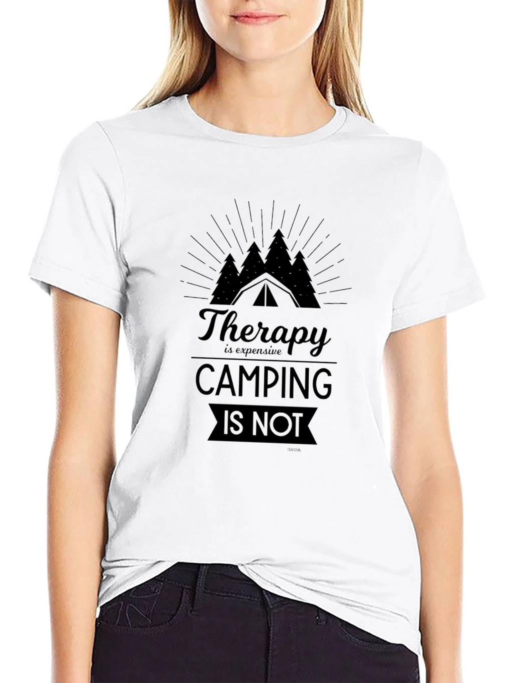 Camping Therapy Graphic Tee - Black Unisex