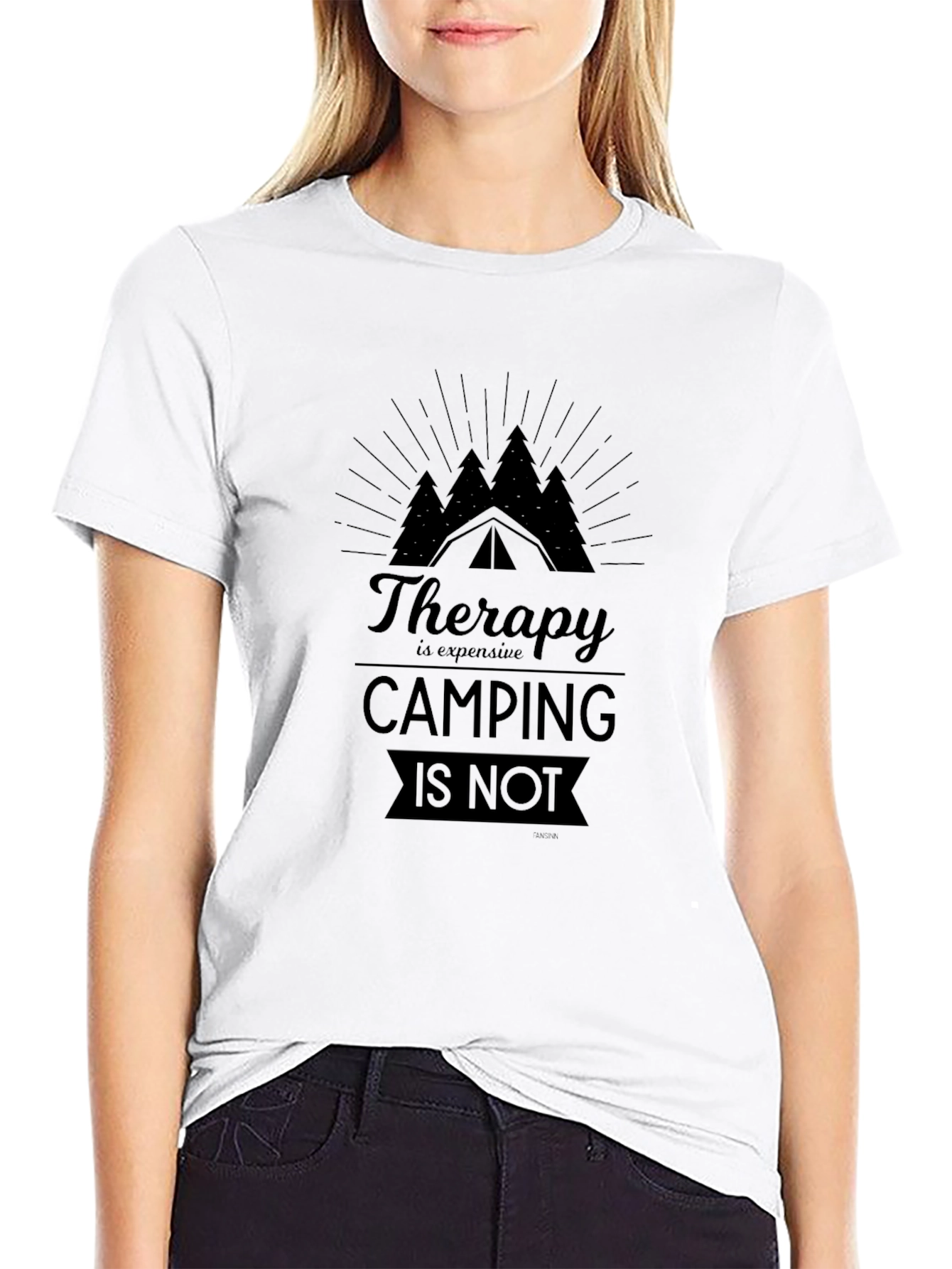 Camping Therapy Graphic Tee - Black Unisex