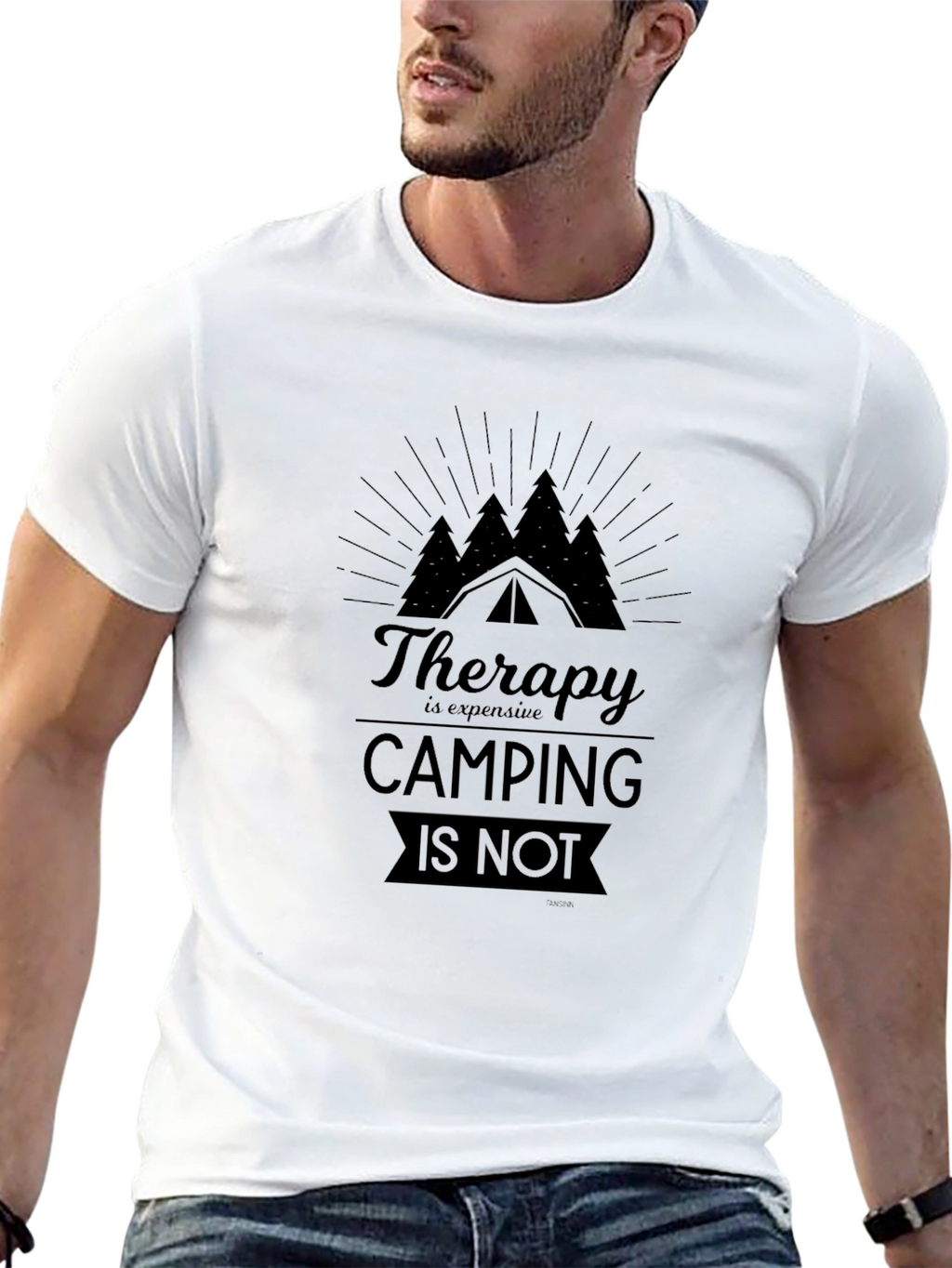 Camping Therapy Graphic Tee - Black Unisex
