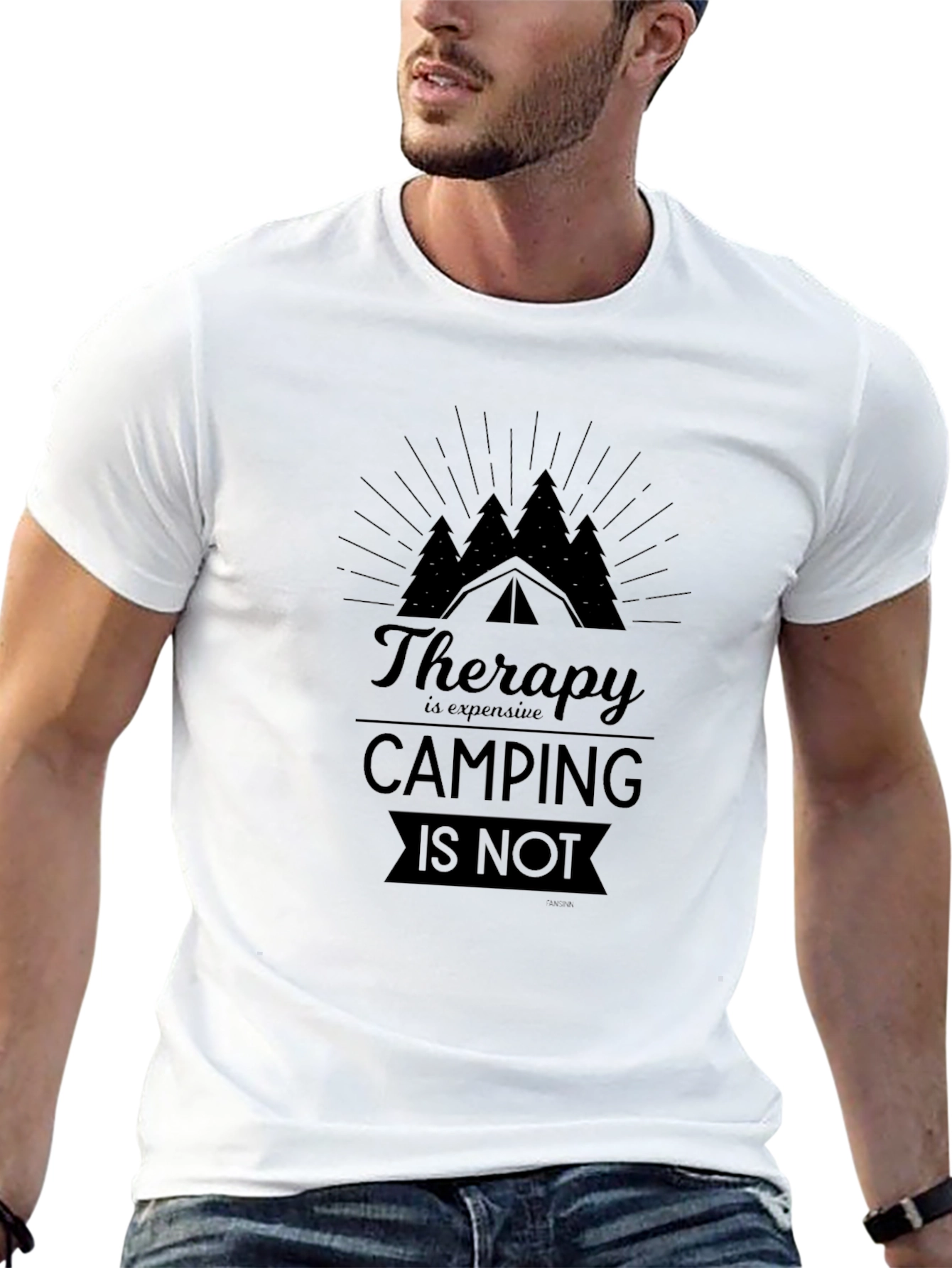 Camping Therapy Graphic Tee - Black Unisex