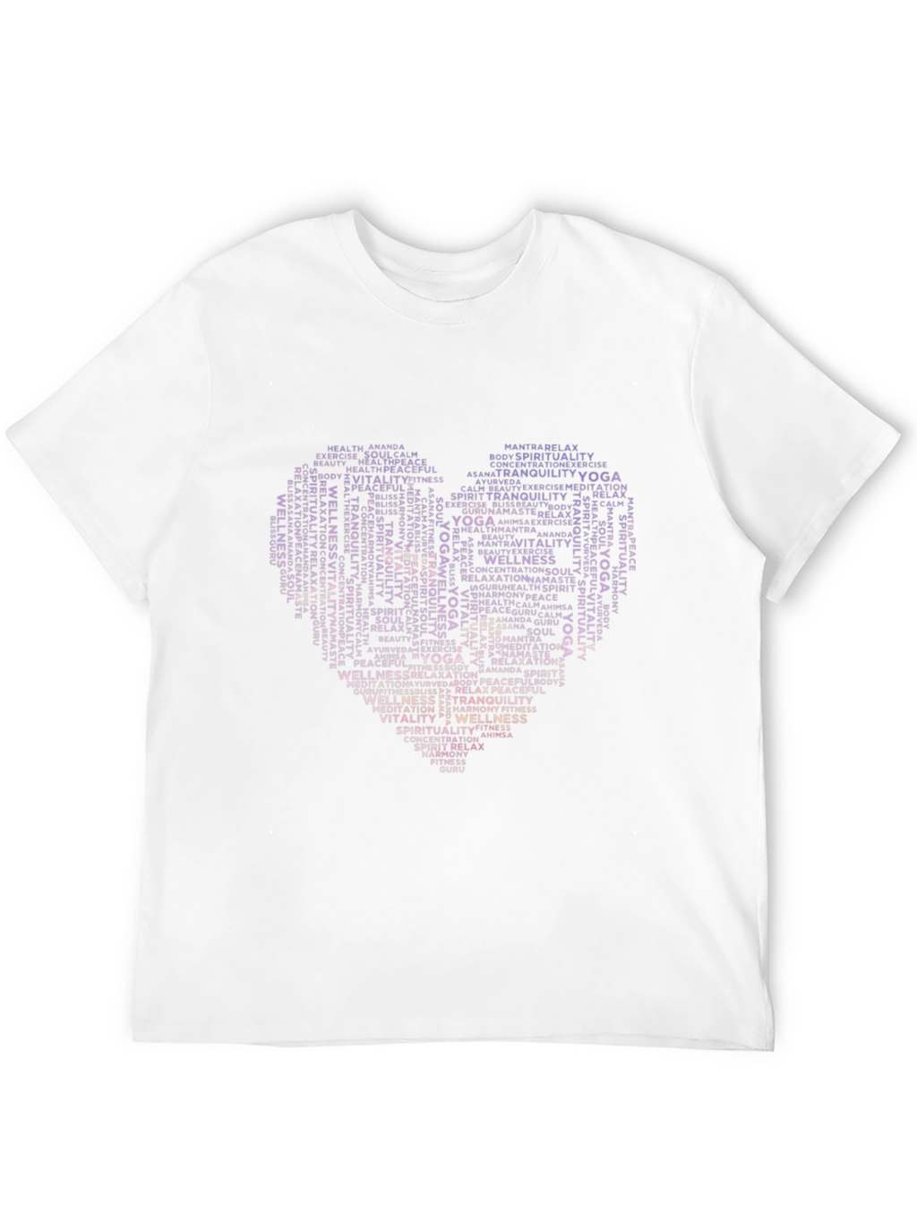 Yoga & Wellness Heart Word Art Graphic T-Shirt