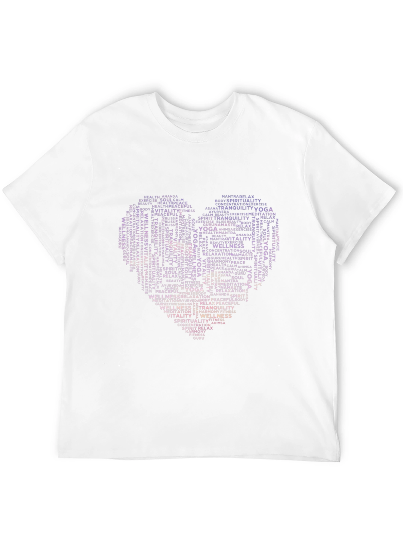 Yoga & Wellness Heart Word Art Graphic T-Shirt