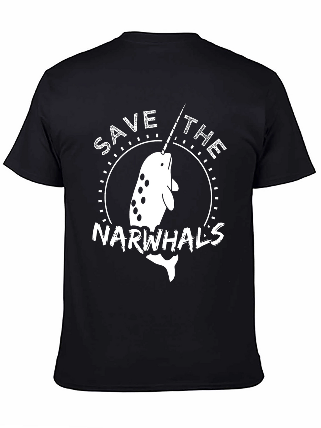Save the Narwhals T-Shirt - Black Cotton Tee