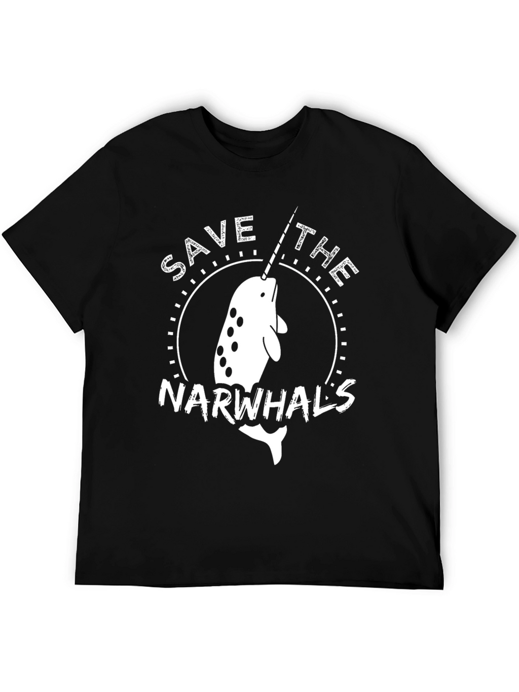 Save the Narwhals T-Shirt - Black Cotton Tee