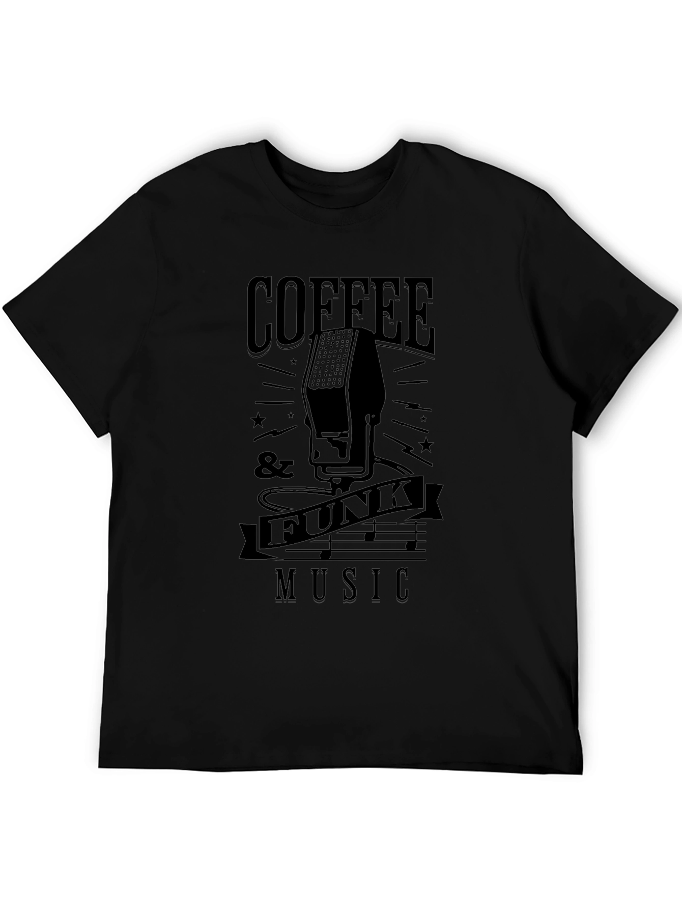 Coffee & Funk Music T-Shirt - Black Graphic Tee