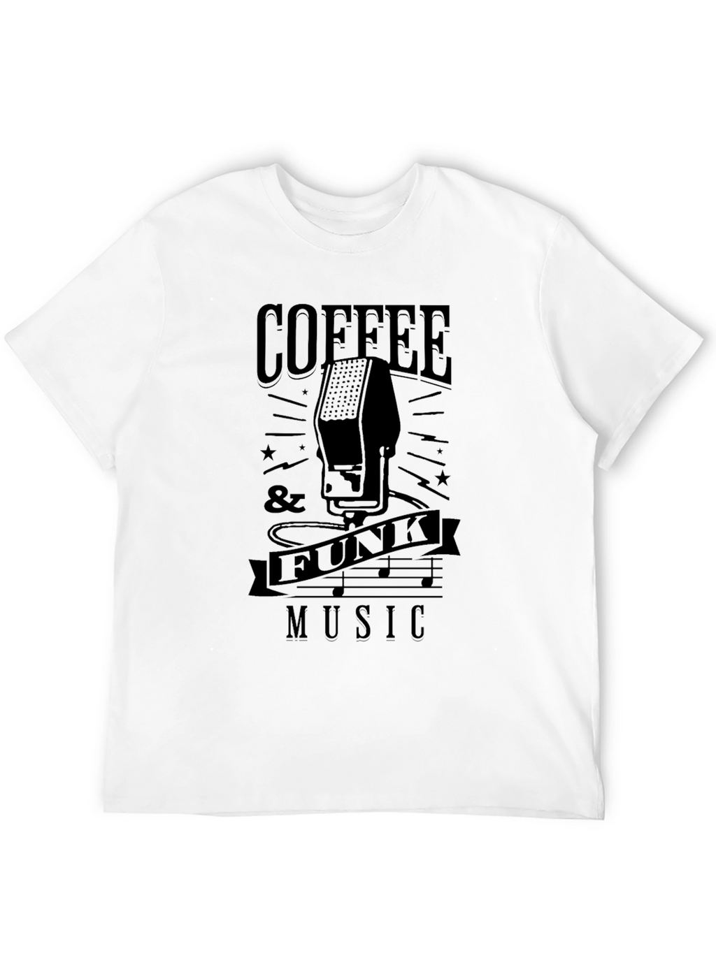 Coffee & Funk Music T-Shirt - Black Graphic Tee