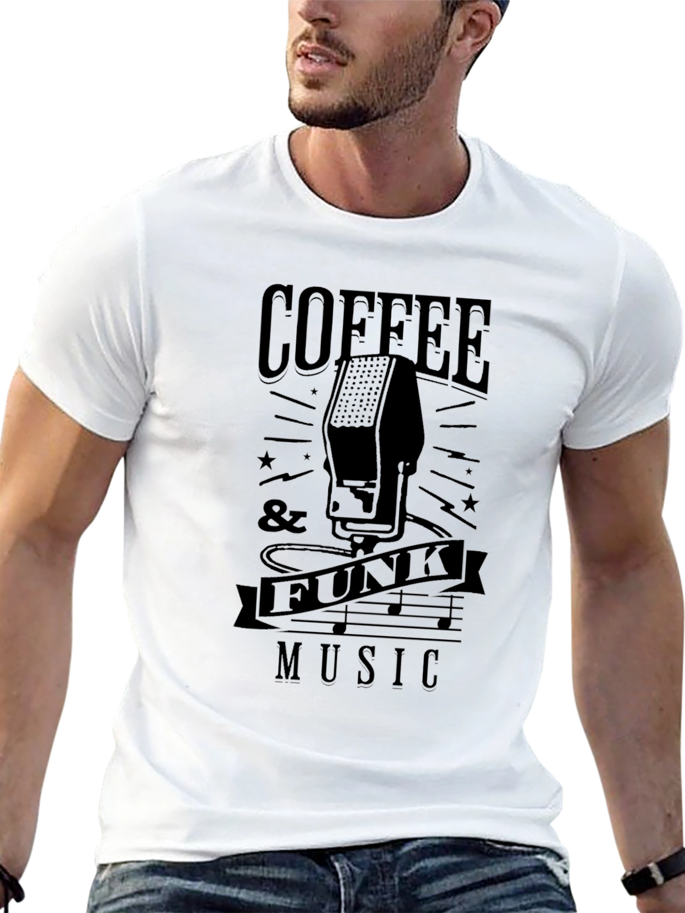 Coffee & Funk Music T-Shirt - Black Graphic Tee