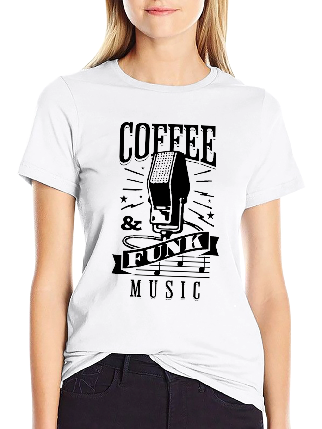 Coffee & Funk Music T-Shirt - Black Graphic Tee