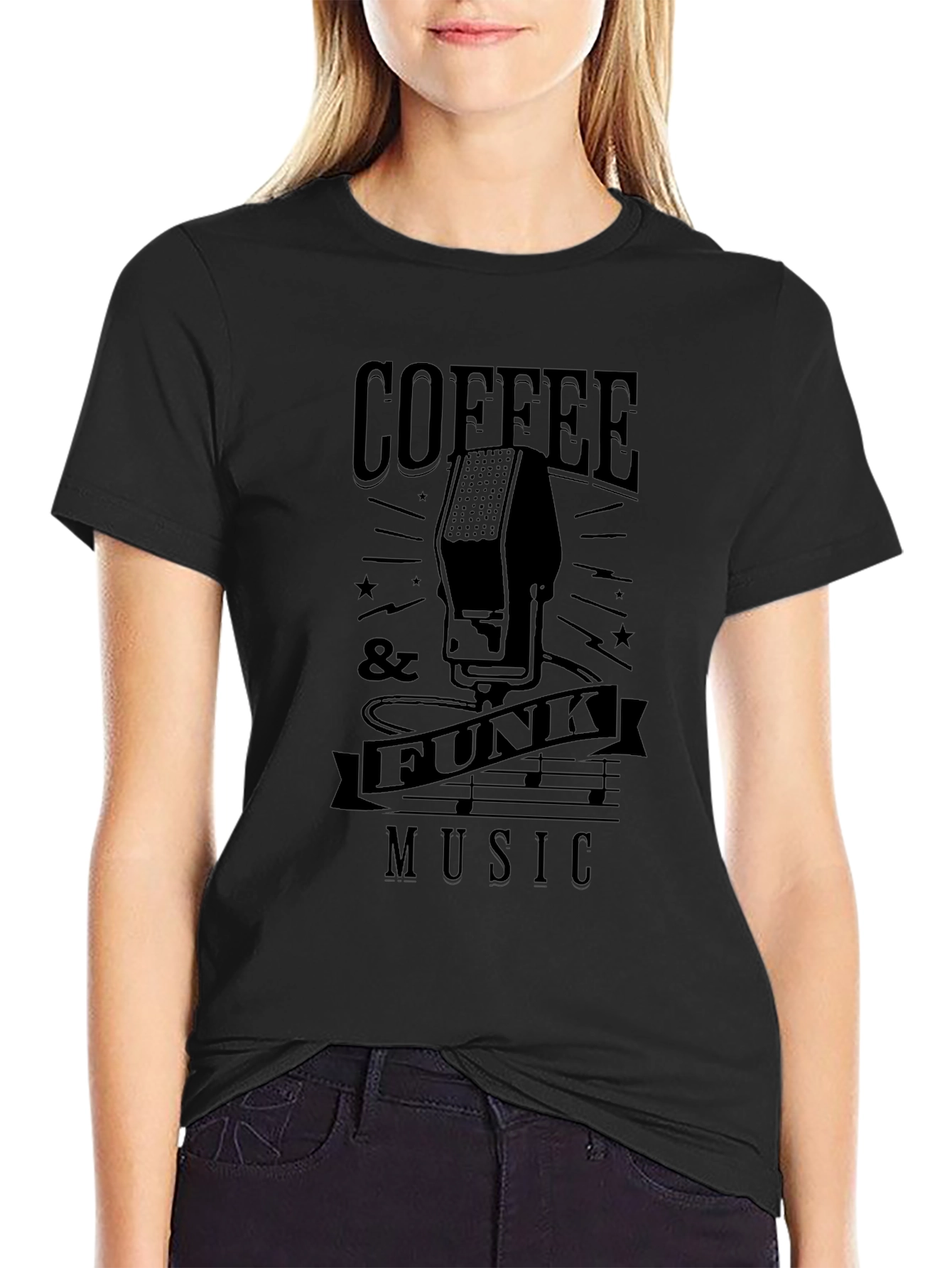 Coffee & Funk Music T-Shirt - Black Graphic Tee