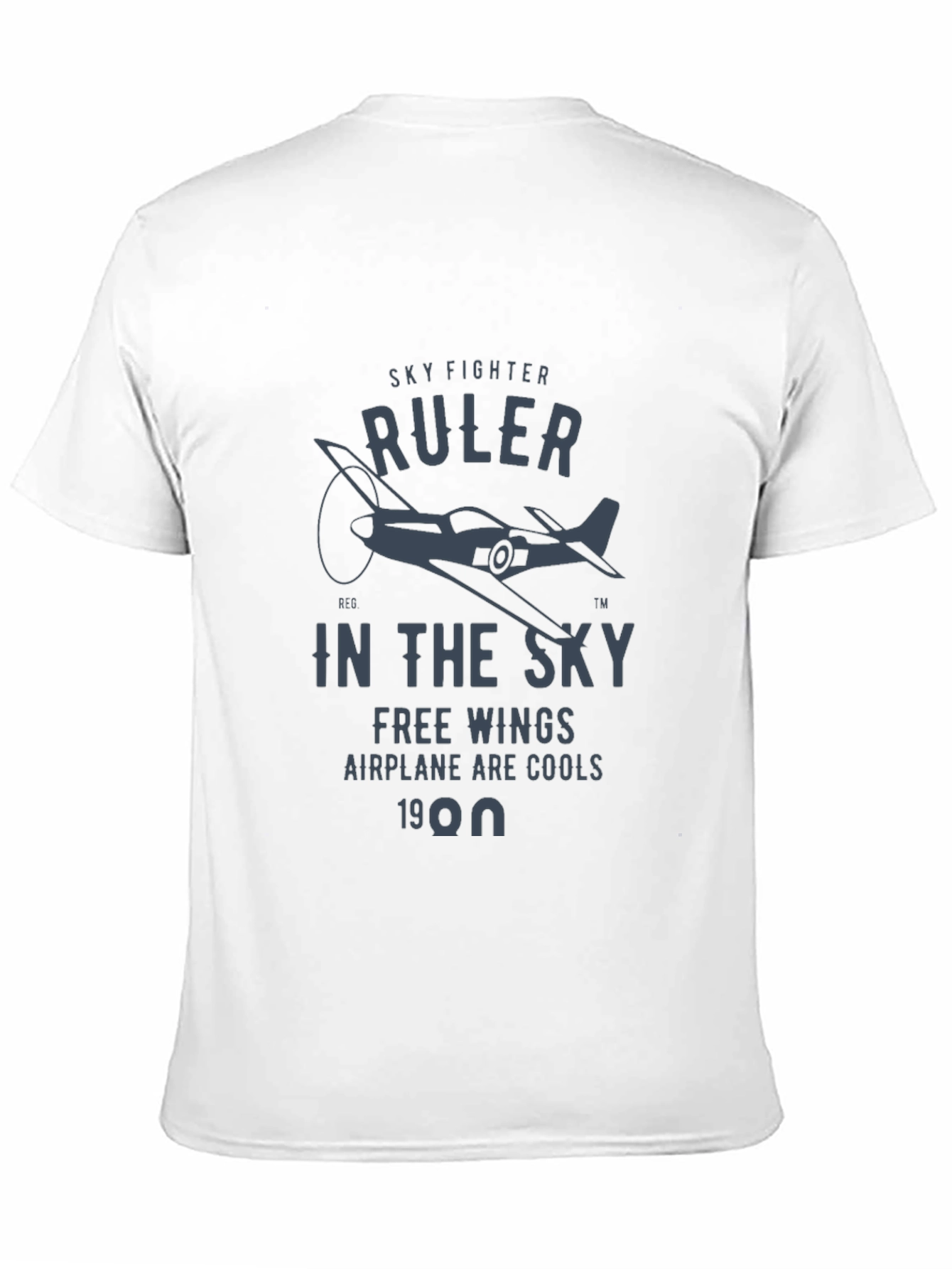 Sky Fighter Ruler Airplane Graphic T-Shirt