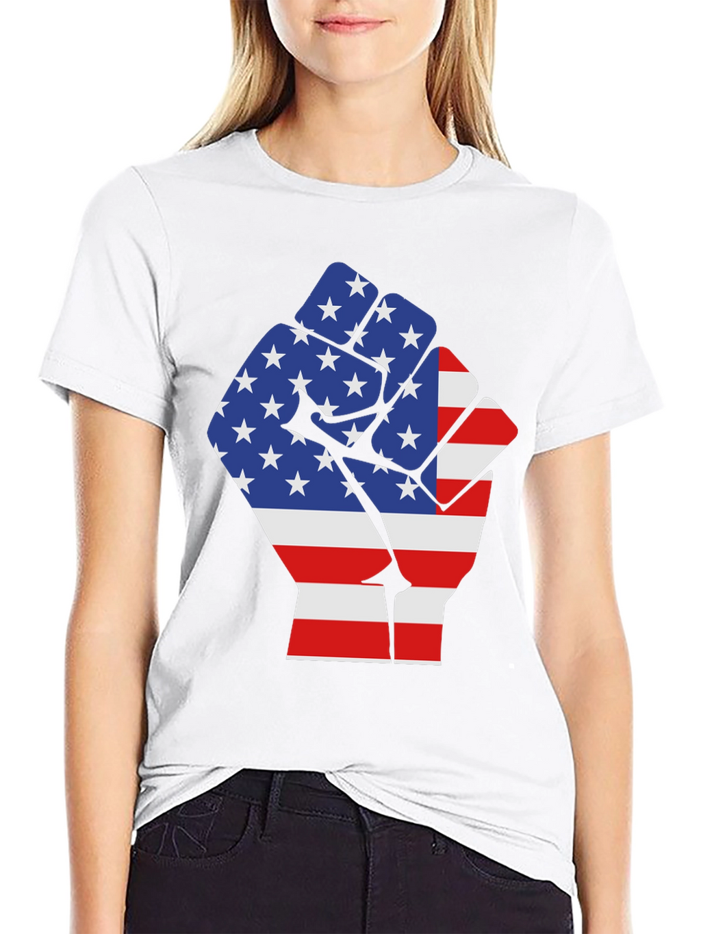 American Flag Fist Graphic T-Shirt