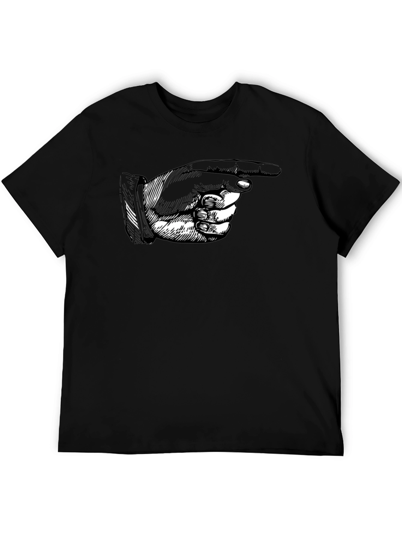 Pointing Finger Graphic Tee - Classic Black T-Shirt
