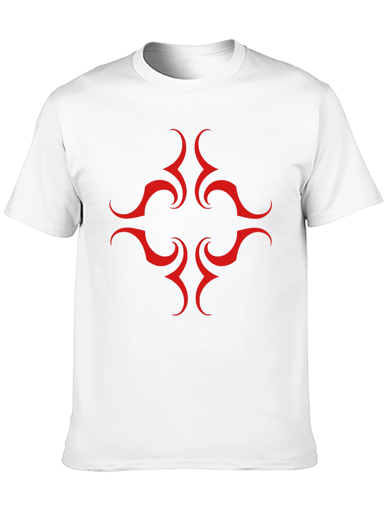 Black Tee with Red Tribal Design